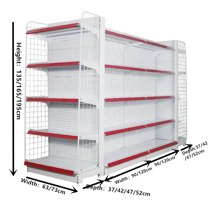 Hot Selling Custom Winkel Wit Planken Supermarkt Metalen Stalen Rek Met Gaten En Prijskaartje Winkel Metalen Rek