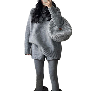 Suéter Holgado de Manga Larga Estilo Casual para Mujer, Otoño Invierno, Color Sólido Personalizable, Suéter de Punto Informal para Mujer - Product Image 5