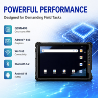 Tableta Android Resistente de 10000 mAh y 10 Pulgadas, IP65 Resistente al Agua, Android 14 Industrial, 8 GB 128 GB, 5G WiFi NFC, Código de Barras, OEM Personalizado