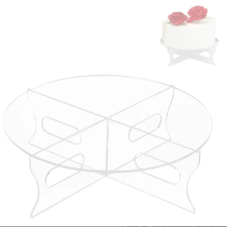 Acrylic Round Cake Stand with Base, 1 Tier Clear Cupcake Holder Dessert Display Stand, Serving Platter for Tea Party