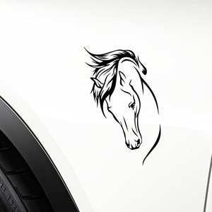 Autocollant mural tête de cheval, en vinyle, pour pare-chocs, ordinateur portable, voiture, 1 pièce - Product Image 2