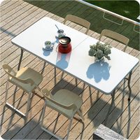 Table de pique-nique rectangulaire pliable moderne en plastique pour l'extérieur, 6 pieds, IUNNDS CT02, vente en gros directe usine
