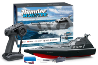 Bateau télécommandé 2,4 GHz, bateau RC à grande vitesse, navire RC électrique avec système étanche et avertisseur de batterie faible, 20 km/h