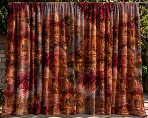 Indian Architectural <b>Curtain</b> Velvet Or Blackout Art Nouveau <b>Window</b> Each Panel Luxury Decorative Drapes for Living Room Bedroom - Product Image 1