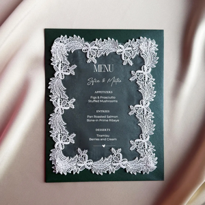 Tarjetas de Menú de Boda de Lujo en Algodón con Diseño Personalizado, Estilo Europeo, Encaje, Impresión en Lámina Dorada, Borlas y Ojales, Invitaciones para Eventos <span class=keywords><strong>Sancho</strong></span> - Product Image 2