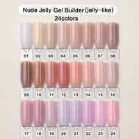 Nouveau gel à ongles Hipsterrgel en gros, crème à ongles sans HEMA, kit de gel à ongles constructeur, 24 couleurs, gel dur, gelée de couleur, extension de gel à ongles