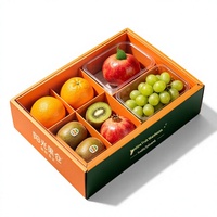 Boîte Cadeau Rectangulaire Universelle en Papier Kraft Blanc pour Fruits avec Fenêtre Transparente et Poignée de Transport, Personnalisation du Logo ; 510 Jin