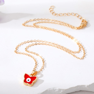 Collana coreana con farfalla eterea, squisito ciondolo a occhio di <span class=keywords><strong>diavolo</strong></span>, accessorio alla moda per maglione, vendita all'ingrosso - Product Image 2