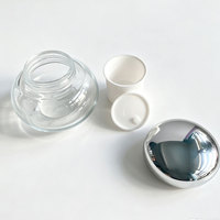 Pot en verre transparent en forme de champignon de 50g avec couvercle en plastique blanc, noir ou or – Contenant cosmétique pour crème visage et emballage de soins de la peau