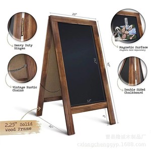 Tableau noir double face en bois massif rustique 20x26,5 pouces avec surface magnétique, support de présentation pour café, enseignes de mariage - Product Image 1