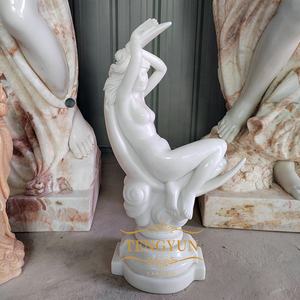 Escultura de figura joven de piedra blanca estatua de diosa de mármol de jardín de dama desnuda sexy - Product Image 6