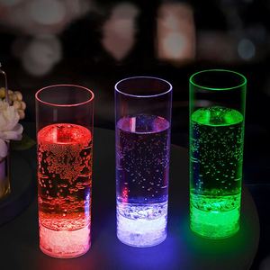 Custom logo 400ml Ps <b>LED</b> Rgb Flash Long <b>Tube</b> Luminous Cup Creative Gift Party bar Party Atmosphere Cheer Wine Water Cup - Product Image 3