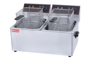 Máquina de patatas fritas de acero inoxidable para mesa de 6L + 6L, 2 tanques, 2 cestas, freidora comercial de patatas fritas, freidora eléctrica - Product Image 2