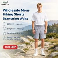 Shorts de randonnée pour hommes en gros, taille à cordon de serrage, poche latérale zippée, séchage rapide, respirants, pour activités de plein air, service OEM personnalisé