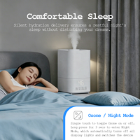 Purificateur d'air pour salon avec brume d'ozone, humidification et purification 2-en-1 avec générateur d'ozone