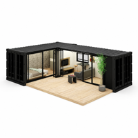 Maisonnette modulaire isolée haut de gamme, structure en acier, maison préfabriquée en conteneur, espace de vie résidentiel portable