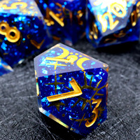 Jeu de dés polyédriques créatifs à bords vifs en résine, faits à la main, avec un thème mystérieux pour les jeux de table Dungeons & Dragons - L8
