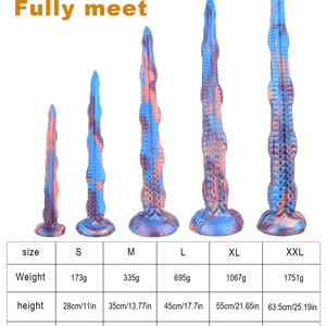 YOCY New Alien Tentacle Anal Plug Long Thick Dildo Spiral Silicone <b>Large</b> Butt Plug Suction <b>Cup</b> Anal Dilator Sex Toy Men Women - Product Image 2