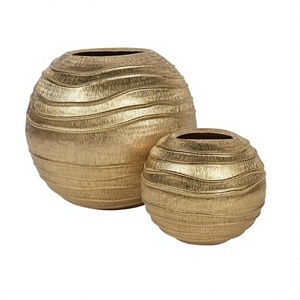 Jarrones de metal con forma de bola redonda para plantas artificiales, soporte para flores, centros de mesa, maceta de mesa, decoración interior moderna - Product Image 1