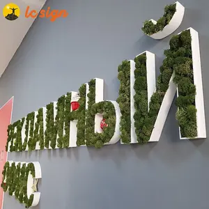 Lettere di muschio 3D in metallo casingmoss logo segno per l'azienda logo segno