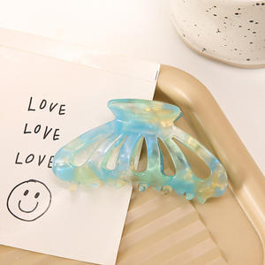 Pinzas para el pelo semiredondas de moda Coreana de sujeción fuerte para mujer <span class=keywords><strong>Almeja</strong></span> de pelo de Color sólido hecha de plástico hueco de acetato - Product Image 5