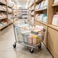 Mini chariot de présentation en métal, petit chariot de présentation à roulettes en fil métallique pour magasin de détail, boutique de cosmétiques, boutique de puériculture et salon professionnel