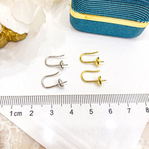 Base de Plata S925 para Accesorios de Perlas DIY, Soporte Vacío para Joyería de Moda, Pendientes Redondos de 7-10 mm, 20994 - Product Image 4