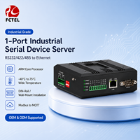 Convertidor Industrial de 1 Puerto RS232 RS422 RS485 a Ethernet 100M, Servidor Serial para Riel DIN con DB9 y Modbus TCP