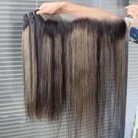 Extensions de cheveux humains vierges Remy gris piano 1B avec closure frontale en dentelle transparente – Vente en gros