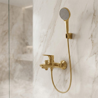 Robinet de baignoire cascade de luxe en laiton brossé doré mural de haute qualité pour douche