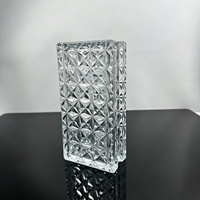 Bloc de verre décoratif sans bordure blanche, à double face, à motif diamanté, pour la décoration murale intérieure commerciale moderne