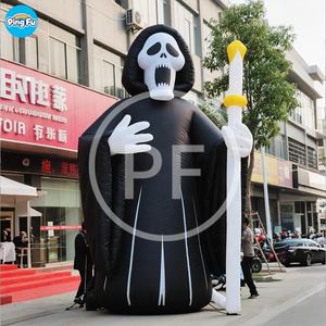Inflable personalizado para Halloween al aire libre Horror <span class=keywords><strong>casa</strong></span> patio jardín decoración inflable Grim Reaper para fiesta de Halloween para decoración del hogar - Product Image 2