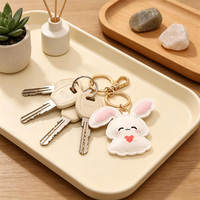 Porte-clés en peluche lapin mignon, pendentif décoratif pour sac à main de filles, breloques pour clés