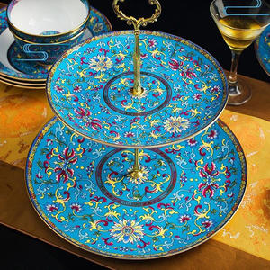 Juego de Vajilla de Porcelana Cloisonné de Lujo Clásico para Decoración del Hogar, Juego de Tazas de Cerámica para Fiestas, el Más Vendido en China, 86 Piezas - Product Image 4