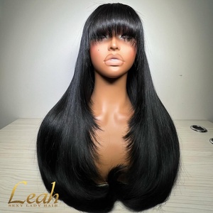 Parrucca Frontale con Chiusura in Capelli Umani al 100% a Doppia Trama, Grezzi, con Cuticole Allineate, Setosi <span class=keywords><strong>e</strong></span> Spessi, Neri Naturali, Effetto Body Wave - Product Image 2