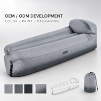 Canapé-lit gonflable avec côtés surélevés et coussin de tête intégré, chaise longue de camping portable pour une personne, pour marque privée