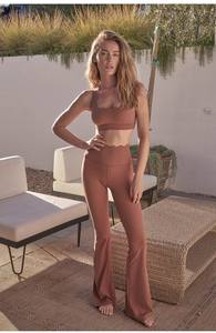 Top vente vêtements actifs femmes nylon taille haute leggings beaux ensembles de yoga - Product Image 4