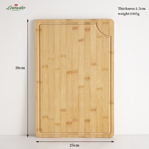 Juego de 3 tablas de cortar de bambú pequeñas y grandes carbonizadas orgánicas de primera calidad para cocina a granel con ranura para jugo grabado láser al por mayor - Product Image 4
