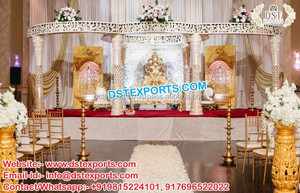 Mandap de mariage asiatique haut de gamme en cristal, style Palazzo, pour mariages indiens élégants au Royaume-Uni - Product Image 4
