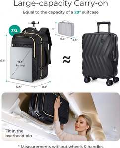 Free Sample <b>Women</b> Waterproof Rolling Trolley Black <b>Laptop</b> <b>Backpack</b> Polyester Carry on Bagpack Oem Travel <b>Backpack</b> - Product Image 2