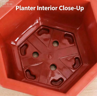 Pot de fleurs hexagonal en plastique, grand pot en résine épaissie, pot simple pour plantes succulentes, pothos et plantes araignées