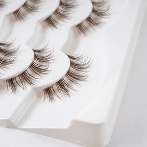 رموش صناعية كاملة من قطعة واحدة للرموش العلوية البنية، رموش مانغا الشيطان الصغير، شعر بشري كثيف وطويل بشريط شفاف - Product Image 4