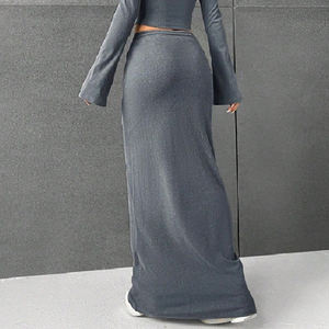 New Women <b>Skirt</b> Designer Clothing Solid Color Hip <b>Skirt</b> Casual Cotton Fitted <b>Maxi</b> Dress Women <b>Skirt</b> - Product Image 2