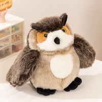 Peluche Hibou à Poils Longs Réaliste – Personnalisable et Vente en Gros – Jouet Animal Ultra Doux en Tissu Cousu Délicat – Décoration de Maison et Cadeaux de Fêtes