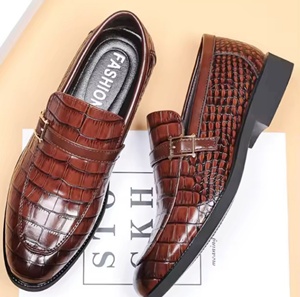 Chaussures habillées formelles pour hommes en cuir véritable, à bout fermé, imperméables et antidérapantes - Product Image 4