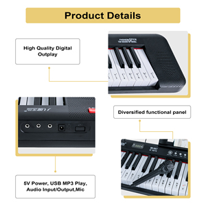 <span class=keywords><strong>Piano</strong></span> Electrónico y Órgano con Teclado Doble <span class=keywords><strong>de</strong></span> 61 Teclas, Teclado MIDI con Funciones <span class=keywords><strong>de</strong></span> Sustain, Acorde y Luz, Portátil para Niños - Product Image 2