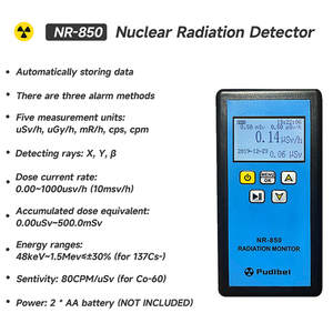 Detector de Radiación Nuclear Portátil, Contador Geiger NR-850, Detector Profesional de Radiactividad Diaria, Probador de Rayos X y Rayos Gamma NR-850 - Product Image 2