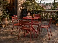 Chaise de bistrot empilable en métal, résistante aux intempéries, anti-rouille, en fer, pour restaurant commercial, café, terrasse, jardin
