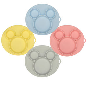 Ensemble de vaisselle pour bébé en silicone de qualité alimentaire avec motif Mickey pour l'apprentissage de la nourriture des bébés, vaisselle mignonne pour bébé - Product Image 1