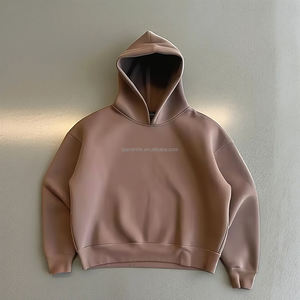 Pull à capuche unisexe en coton à épaules tombantes Sweat à capuche de printemps de haute qualité Sweat à capuche épais et surdimensionné Personnalisé Boxy Sweat à capuche court vierge - Product Image 4